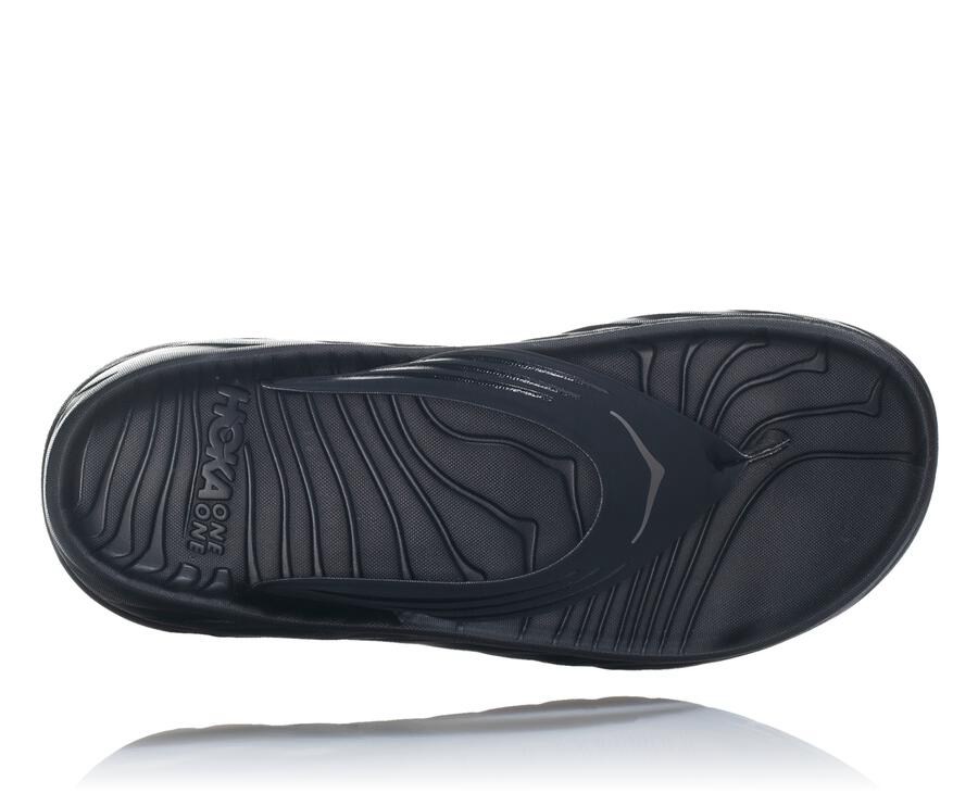 Sandalias Hoka One One Hombre - Ora Recovery Flip - Negras - EHQ857096